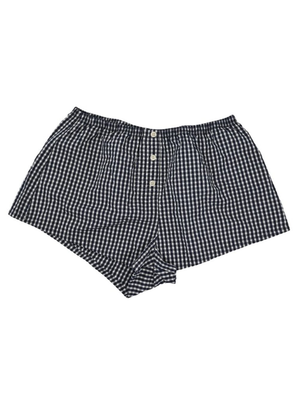 Good American The Seersucker Pull On Short in Horizon Gingham Small